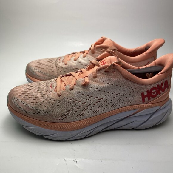Hoka One One Peach and Gray Athletic Shoes - Picture 3 of 15